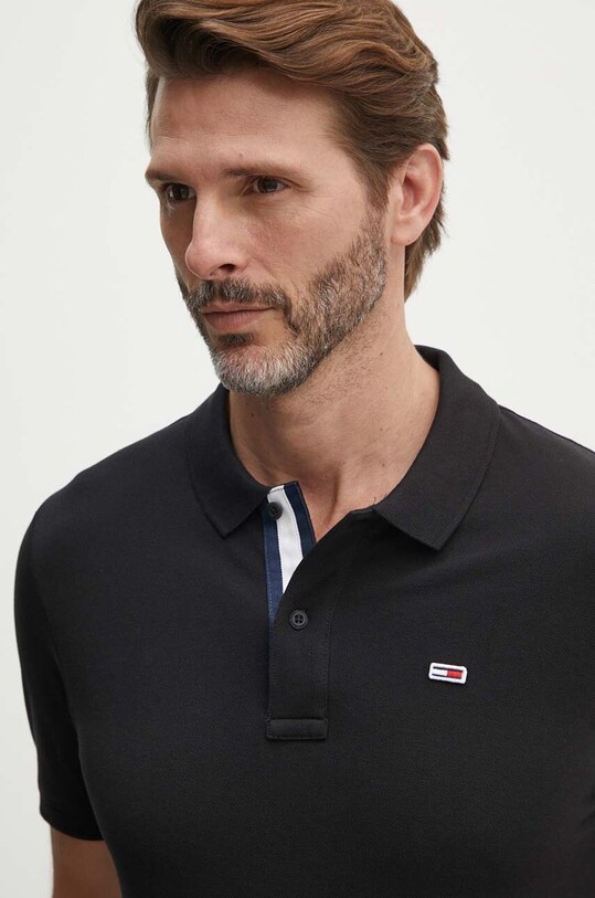 Хлопковое поло Tommy Jeans DM0DM15370 чёрный AA00