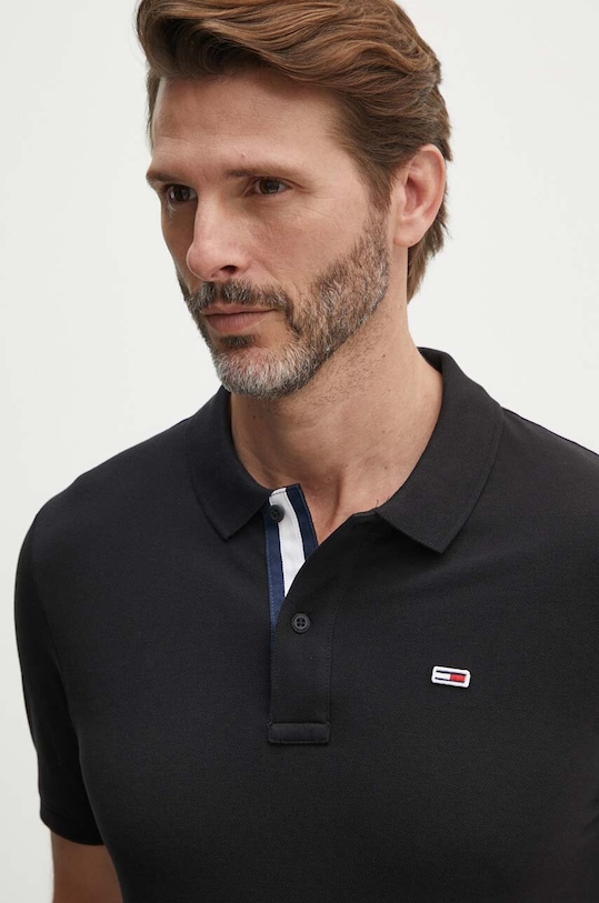 Tommy Jeans polo de bumbac DM0DM15370 negru AA00