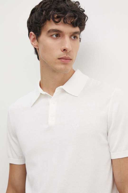 Pamučna polo majica Armani Exchange bijela 8NZF5D.ZM3JZ.NOS
