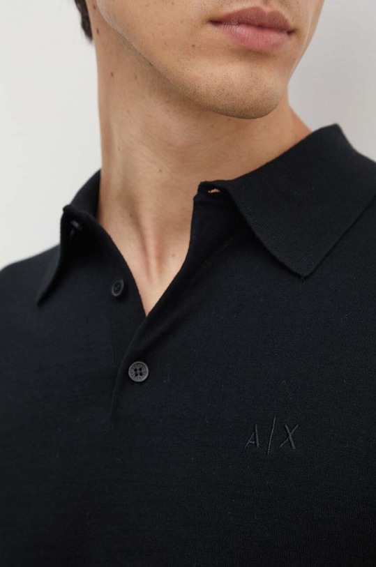 Armani Exchange polo de bumbac 8NZF5D.ZM3JZ.NOS negru