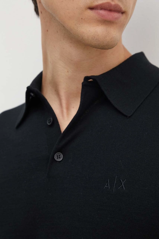 Bavlnené polo tričko Armani Exchange 8NZF5D.ZM3JZ.NOS čierna