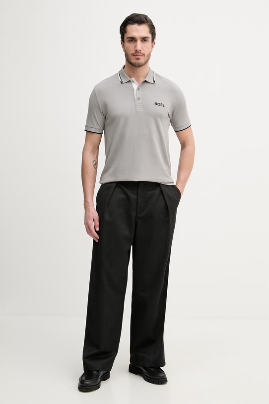 Polo tričko BOSS Green 50469102 šedá AA00
