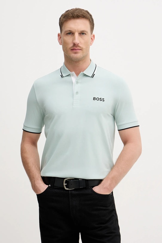 BOSS Green polo turkusowy 50469102