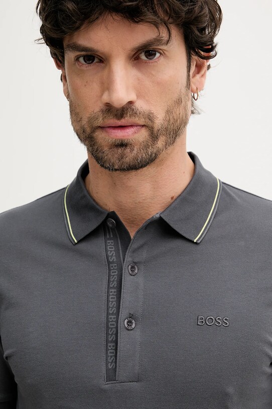 Îmbrăcăminte BOSS Green polo de bumbac 50506195 gri