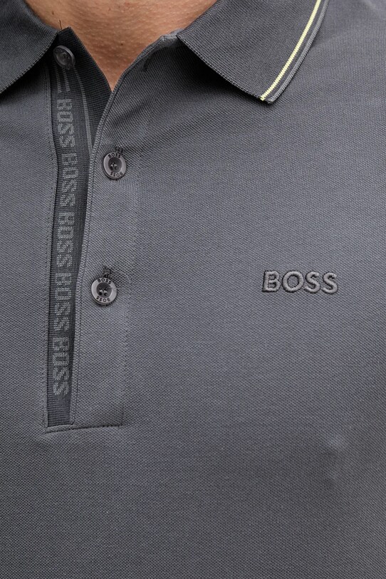 BOSS Green polo de bumbac gri 50506195