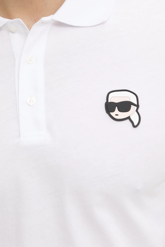 Памучна тениска с яка Karl Lagerfeld 500224.745710 бял