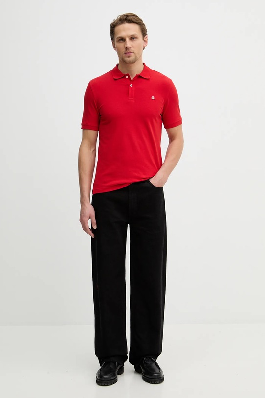 United Colors of Benetton polo 3WG9U301Z czerwony AA00