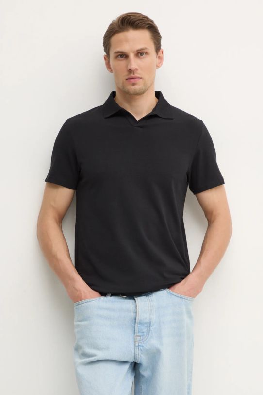 Filippa K polo z elastanem czarny 28909.FK