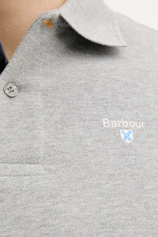 Barbour pamut póló Tartan Pique Polo Shirt MML0011 szürke