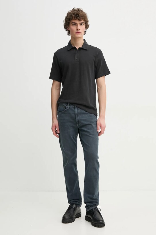 Rag & Bone polo bawełniane MBC23FT012CA12 czarny AA00
