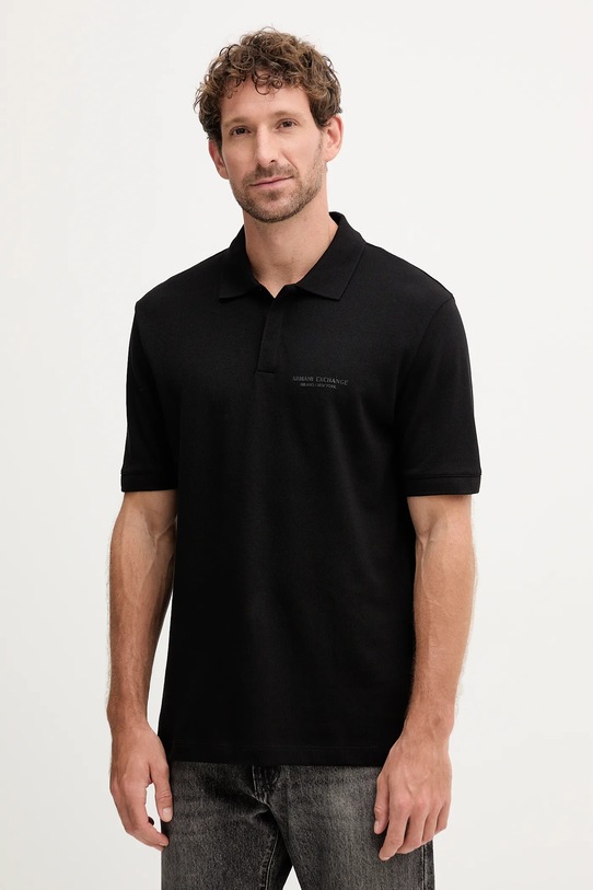 Armani Exchange polo bawełniane bawełna czarny XM001286.AF10366.NOS