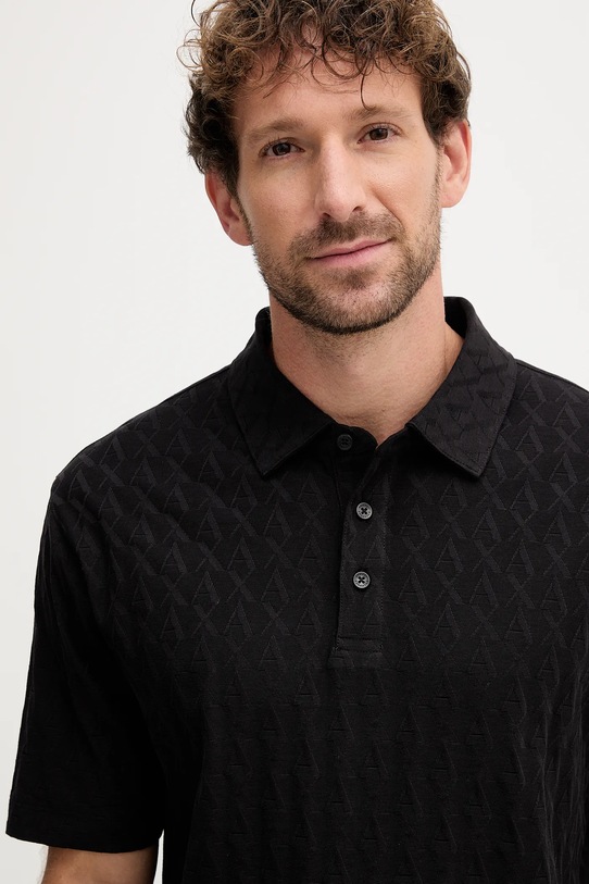 Armani Exchange polo bawełniane czarny XM001292.AF10337.NOS