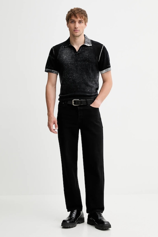 Diesel polo de bumbac K-LORENZO-SS A18127.0BEAR negru AA00
