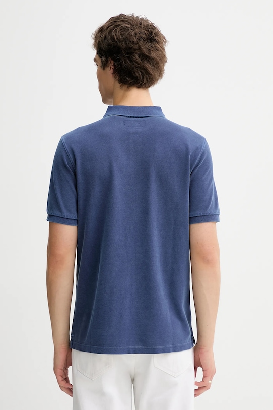 Дрехи Памучна тениска с яка Marc O'Polo M26226653000 тъмносин