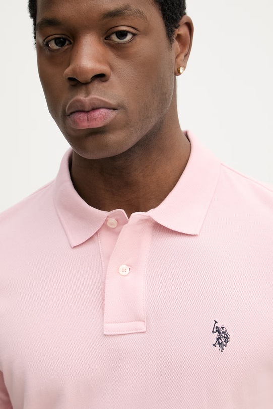 U.S. Polo Assn. polo bawełniane DHM PIQUE różowy MUP3312