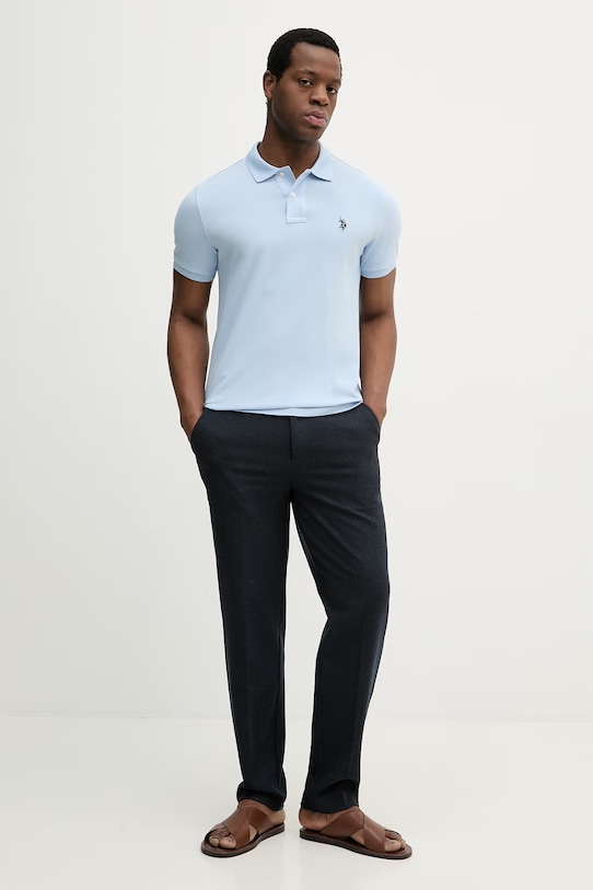 U.S. Polo Assn. polo bawełniane DHM PIQUE MUP3312 niebieski AA00