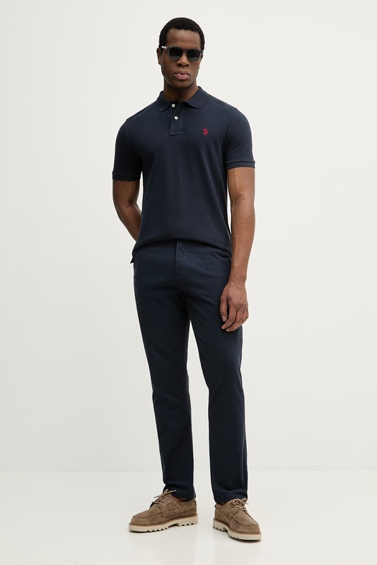 U.S. Polo Assn. polo bawełniane DHM PIQUE MUP3312 granatowy AA00