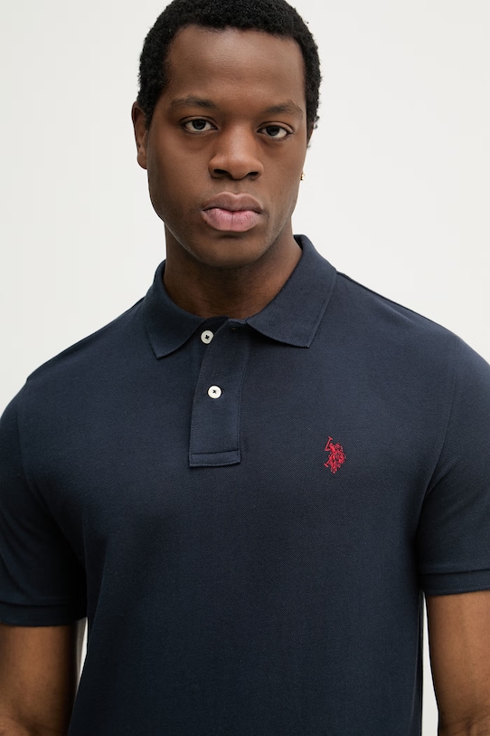 U.S. Polo Assn. polo bawełniane DHM PIQUE granatowy MUP3312