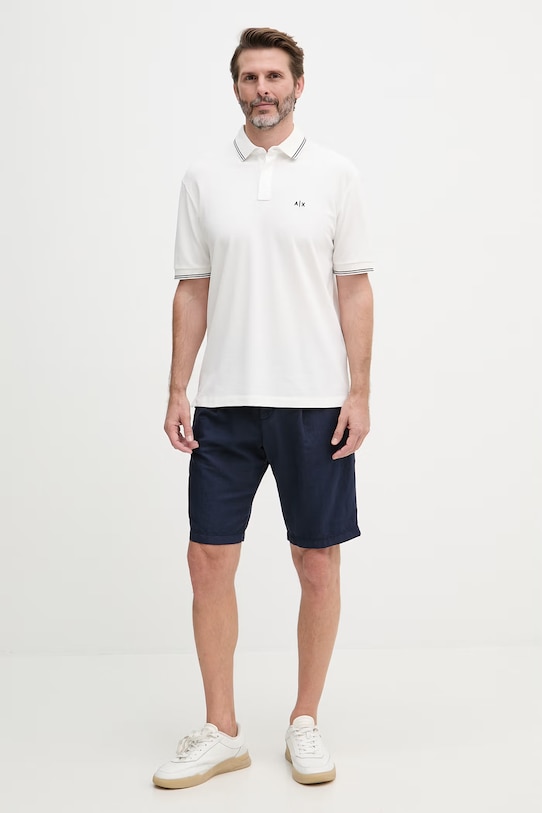 Armani Exchange polo męskie bawełniane z elastanem XM001287.AF17321.NOS beżowy AA00