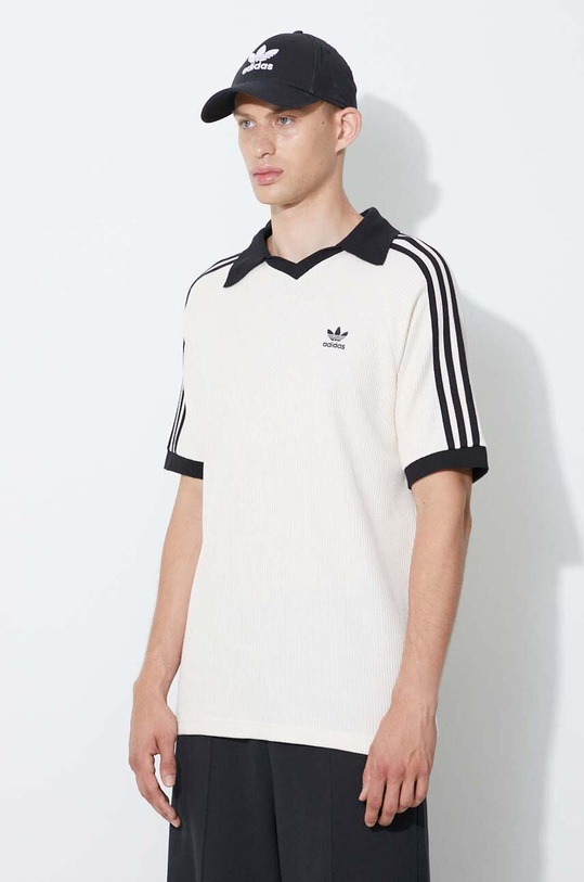 adidas Originals polo shirt Planet friendly beige HA9311