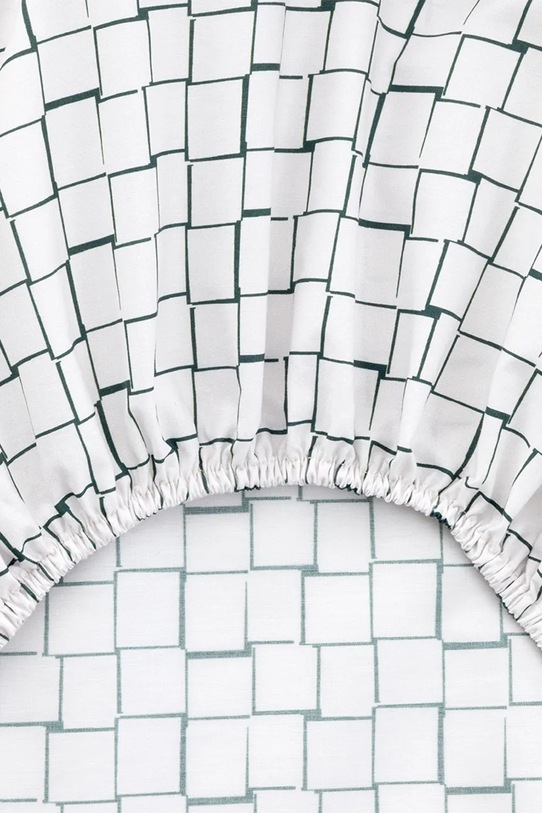 Lacoste prześcieradło z gumką bawełniane L BLOCK Vert 140 x 200 cm 1056881 zielony AA00