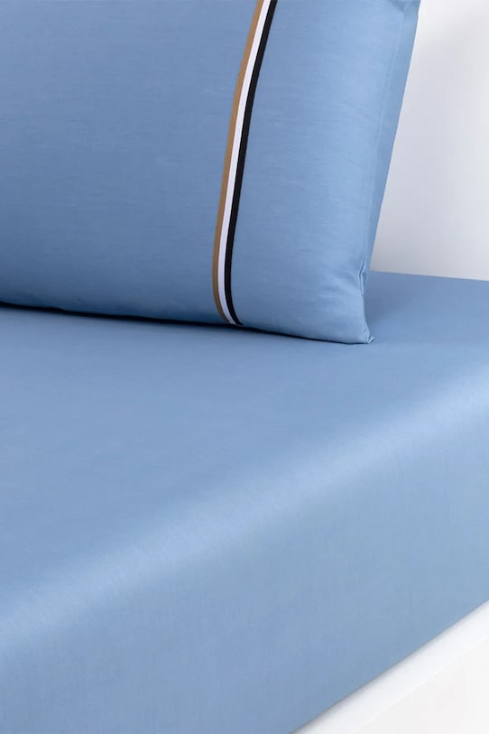 Βαμβακερό σεντόνι με λάστιχο BOSS BLINEA Horizon 160 x 200 cm μπλε 1049725