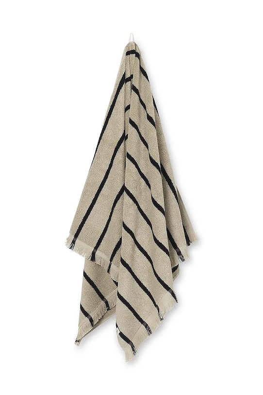 Ferm Living duży ręcznik bawełniany Alee beżowy 1104265583