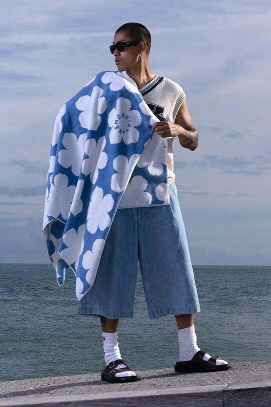 Kúpeľňa Bavlnený plážový uterák Kenzo KSPOT Bleu 90 x 160 cm 1046228 viacfarebná