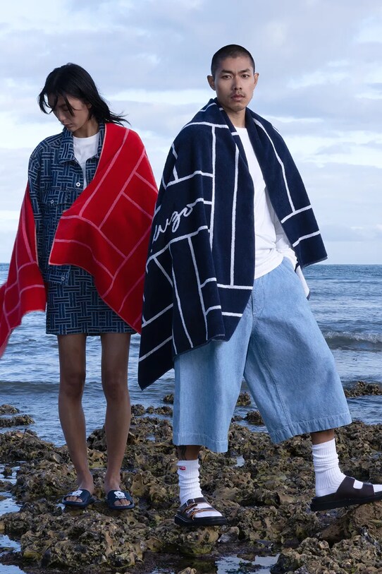 Łazienka Kenzo ręcznik plażowy bawełniany KTATAMI Marine 90 x 170 cm 1046229 granatowy