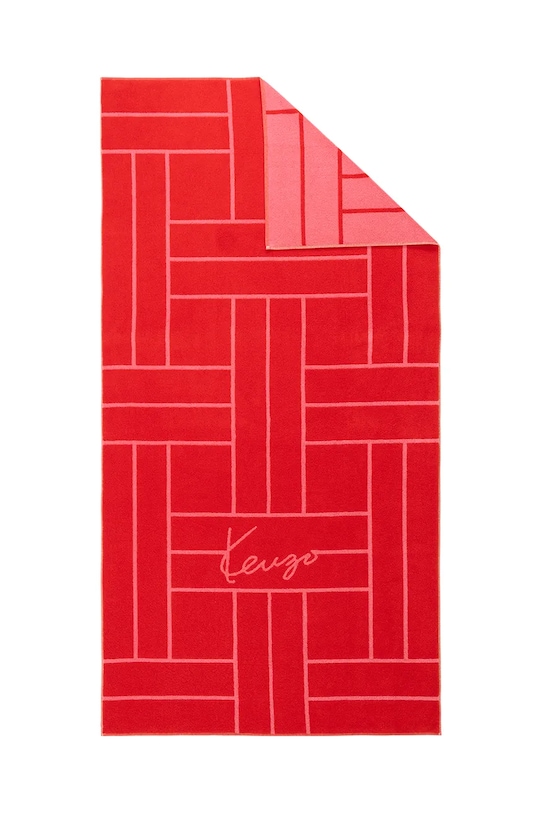 Хлопковое пляжное полотенце Kenzo KTATAMI Pavot 90 x 170 cm 1046230 красный AA00