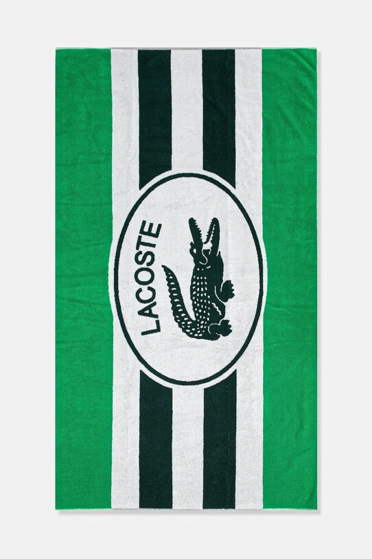 Βαμβακερή πετσέτα θαλάσσης Lacoste LBADGE Vert 90 x 160 cm πράσινο 1047079