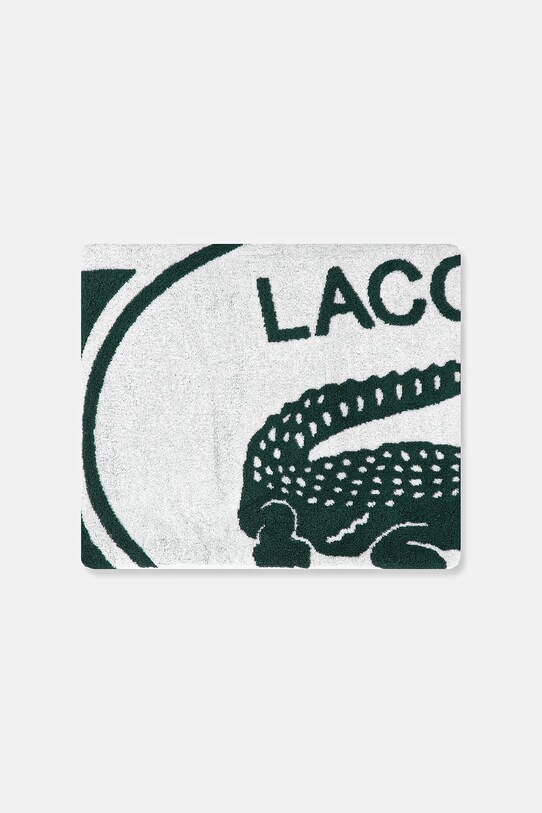 Хлопковое пляжное полотенце Lacoste LBADGE Vert 90 x 160 cm 1047079 зелёный AA00