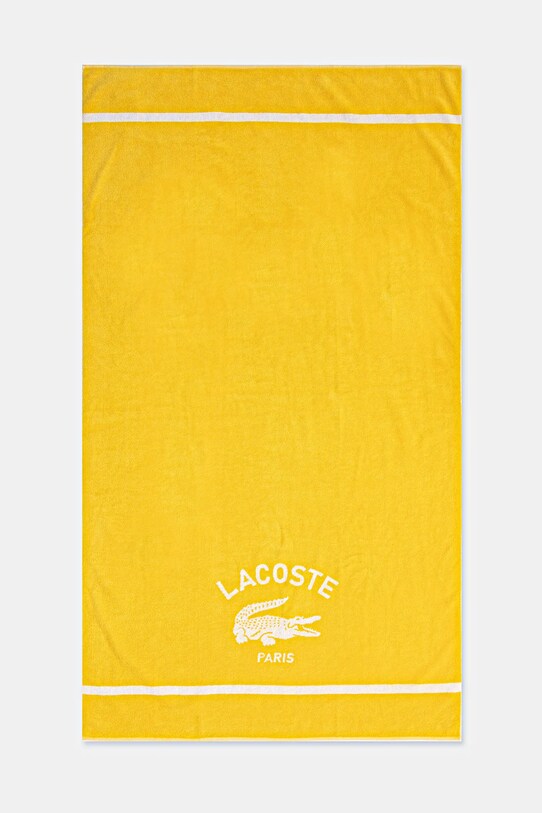 Хлопковое пляжное полотенце Lacoste LORIGINE Jaune 90 x 160 cm жёлтый 1047044