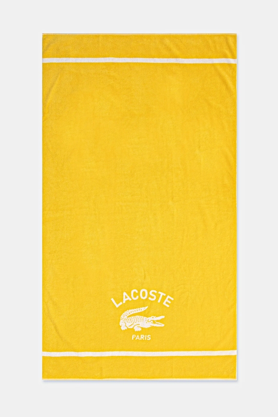 Βαμβακερή πετσέτα θαλάσσης Lacoste LORIGINE Jaune 90 x 160 cm κίτρινο 1047044