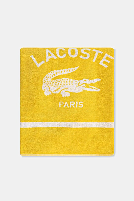 Хлопковое пляжное полотенце Lacoste LORIGINE Jaune 90 x 160 cm 1047044 жёлтый AA00