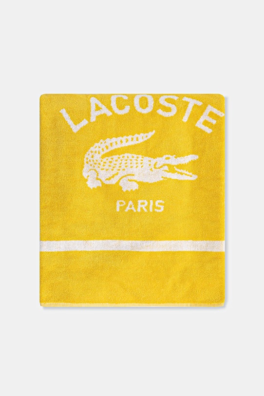 Βαμβακερή πετσέτα θαλάσσης Lacoste LORIGINE Jaune 90 x 160 cm 1047044 κίτρινο AA00