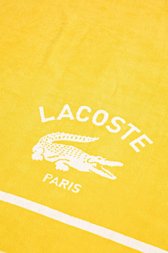 Μπάνιο Βαμβακερή πετσέτα θαλάσσης Lacoste LORIGINE Jaune 90 x 160 cm 1047044 κίτρινο