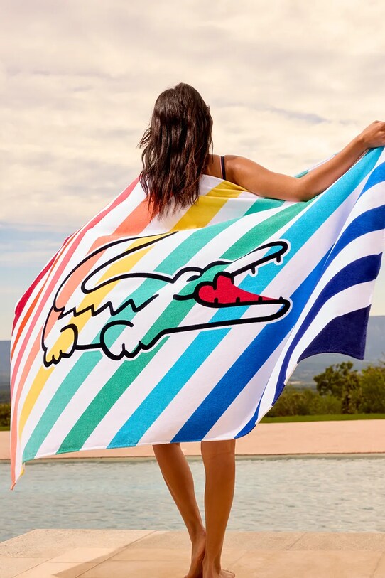 Koupelna Bavlněný plážový ručník Lacoste LRAINBOW 100 x 170 cm 1047572 vícebarevná
