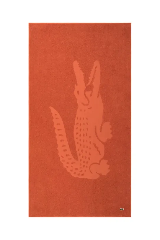 Lacoste ręcznik plażowy bawełniany LSPORT Sierra 90 x 160 cm pomarańczowy 1047095