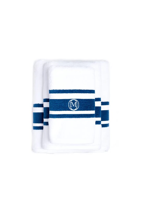 Łazienka Officine Monogram duży ręcznik bawełniany Monogram Linea 70 x 140 cm MLBATH01 turkusowy
