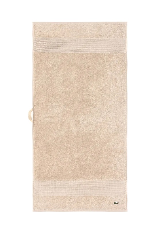 Lacoste średni ręcznik bawełniany L LECROCO Cappuccino 50 x 100 cm beżowy 1059323