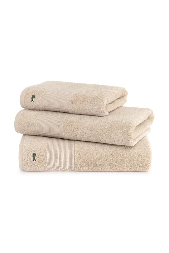 Lacoste średni ręcznik bawełniany L LECROCO Cappuccino 50 x 100 cm 1059323 beżowy AA00