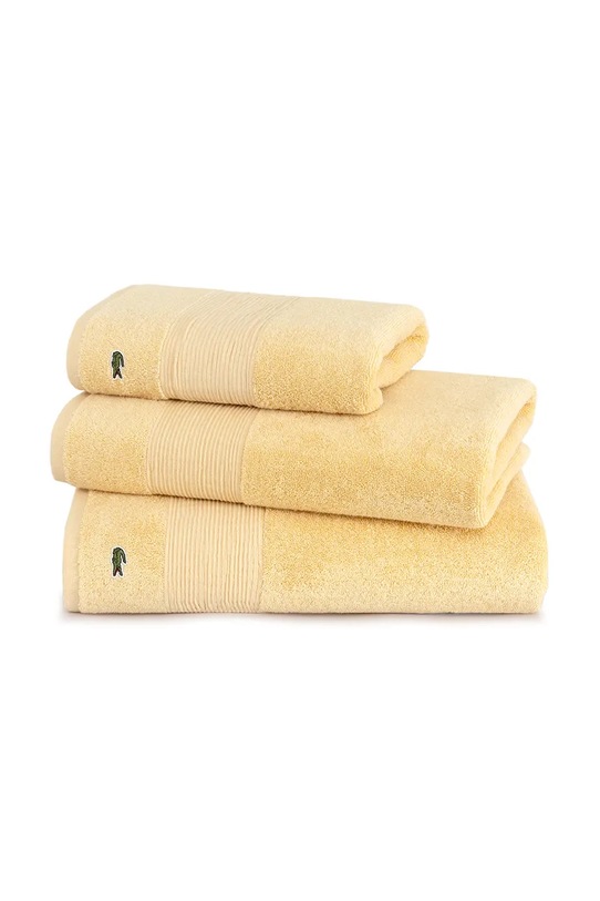 Lacoste średni ręcznik bawełniany L LECROCO Sesame 50 x 100 cm 1059311 żółty AA00