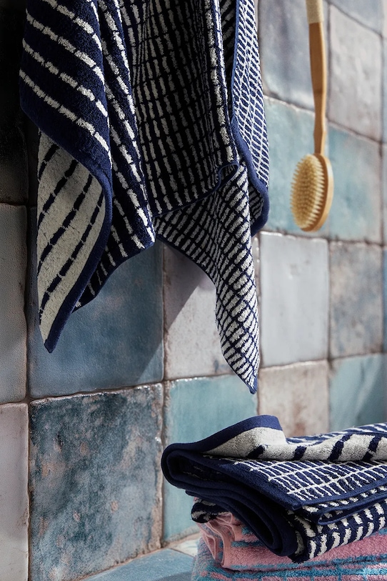 Juna ręcznik bawełniany 50 x 100 cm 646607 niebieski