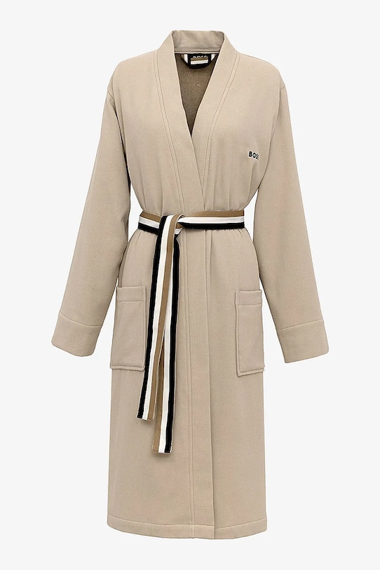 BOSS szlafrok bawełniany BLINEA Beige M beżowy 1041251