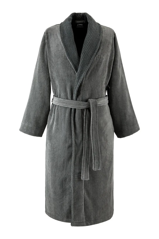 Bavlněný župan BOSS DOUBLEB Charcoal L černá 1043711