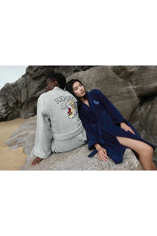 Kenzo szlafrok bawełniany KVTIGER Grey L 1038785