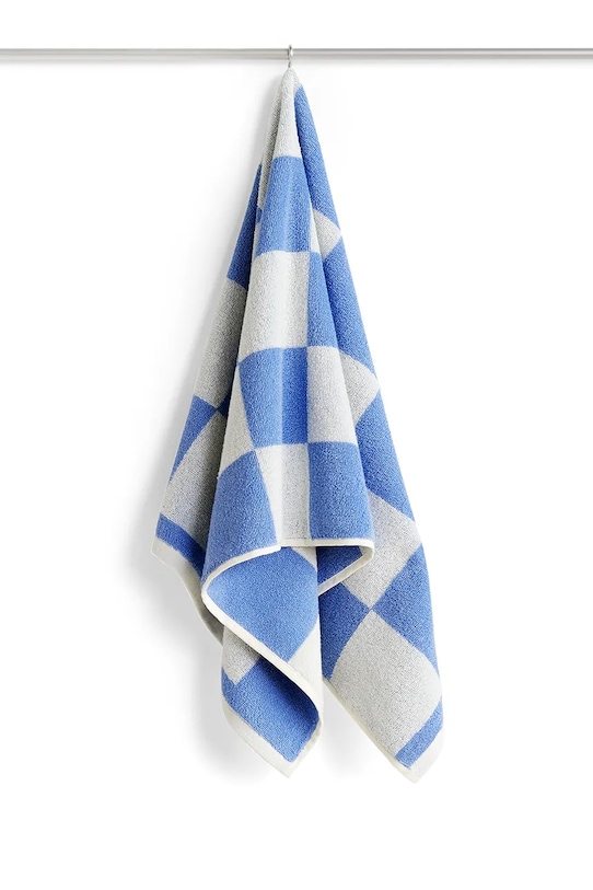 HAY mały ręcznik bawełniany Check Organic 50 x 90 cm niebieski AE738.E153.AB72