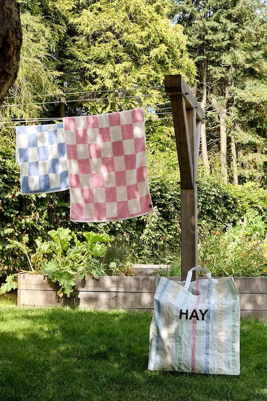 HAY mały ręcznik bawełniany Check Organic 50 x 90 cm AE738.E153.AB72 niebieski