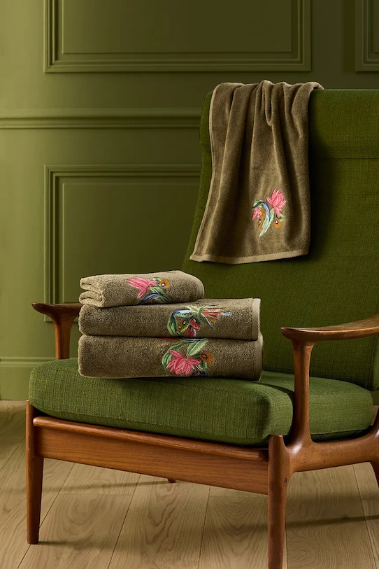 Yves Delorme mały ręcznik z bawełną EZE 45 x 70 cm 1063064 zielony AA00